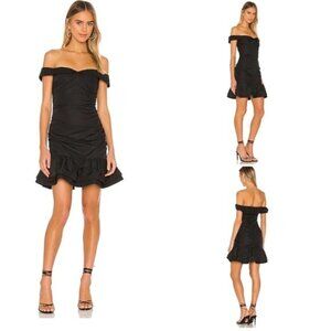 NBD Dress Black New Revolve Hailee Ruched Dress in Black Size S NWT